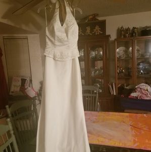Wedding dress and veil